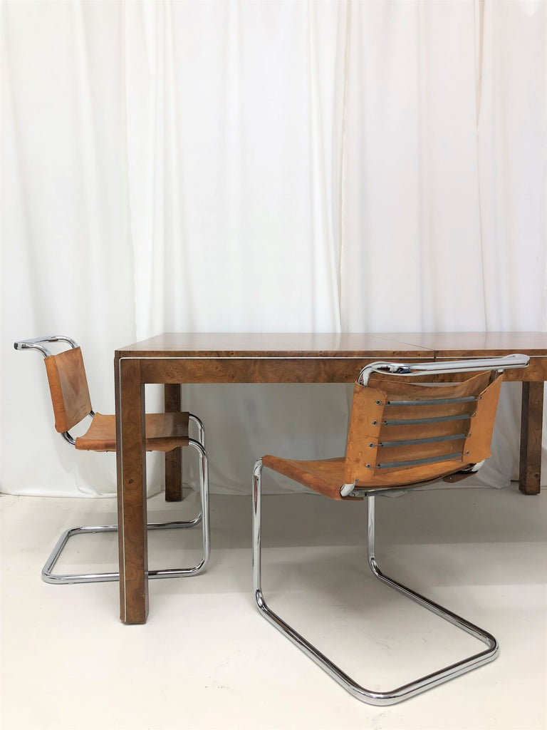 SOLD Milo Baughman Parsons Mid Century Table Swag Dining style – Burlwood
